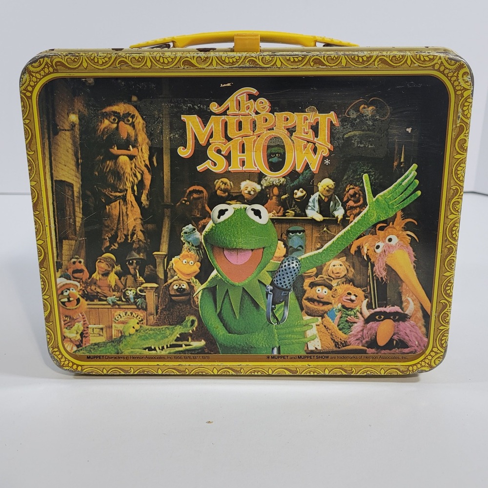 Vintage 1978 The Muppet Show Metal Lunch Box Thermos King-Seeley Kermit Piggy